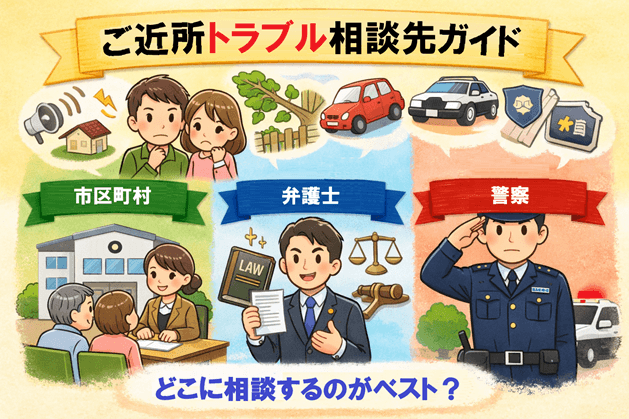 ご近所トラブルを相談できる機関まとめ｜市区町村・弁護士・警察の使い分け